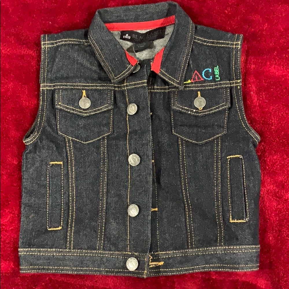 Black label kids denim vest